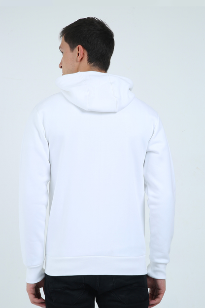 White Fleece Heavyweight Zip Hoodie(Unisex)