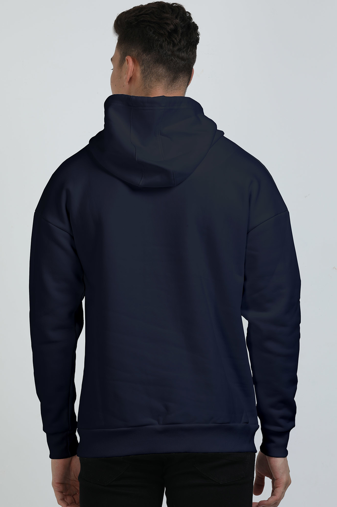 Navy Blue Hooded Sweatshirt by HVN-LUXE.