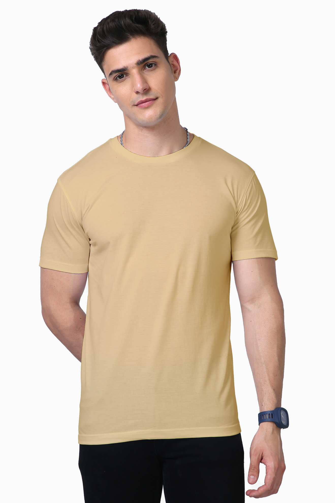 Beige Supima T-Shirt by HVN LUXE(Unisex)