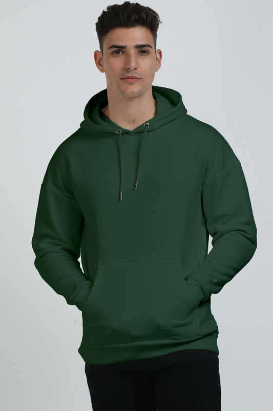 Bottle Green Hooded Sweatshirt by HVN-LUXE.